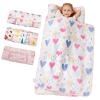 Toddler Nap Mat, Kids Sleeping Bag with Pillow & Minky Blanket, Girls Extra Large Rolled Nap Mats for Preschool Daycare Camping Kindergarten view 1