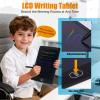 Cleboen Pretend Play Home Office Set for Kids  Toy Laptop Computer, LCD Writing Tablet, Pop Fidget Calculator, Phone, Headset, Glasses, Coffee Cup & Handbag, Birthday Gifts for Boys Girls Age 3-5-7 view 4