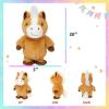 Easfan Talking Pony Repeats What You Say Walking Singing Stuffed Animal Electric Interactive Plush Toy Funny Animated Toy Mimicking Speaking Birthday for Kids Toddlers,9'' view 3
