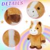 Easfan Talking Pony Repeats What You Say Walking Singing Stuffed Animal Electric Interactive Plush Toy Funny Animated Toy Mimicking Speaking Birthday for Kids Toddlers,9'' view 4