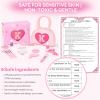 Kids Washable Makeup Kits for Little Girls - 18 Pcs Toddler Non Toxic Real Make Up Set with Lipstick - Valentines Day Gifts for 3 4 5 6 7 8 9 10 Years Old Pink Initial Heart Purse Birthday Toys - K view 3