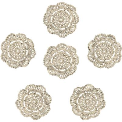 6pcs Crocheted Woven Placemats Coffee Table Mats Heat Insulated Pads for Dining Table Kitchen Restaurant Home Party