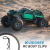 MECCANIXITY 20pcs 90-Degree Angle RC Body Clips Bent Springy R Pins 23x1.4x7mm for All 1/8 1/10 1/12 Scale Model RC Car Crawler Truck,Shell Replacement Parts(Black) view 4