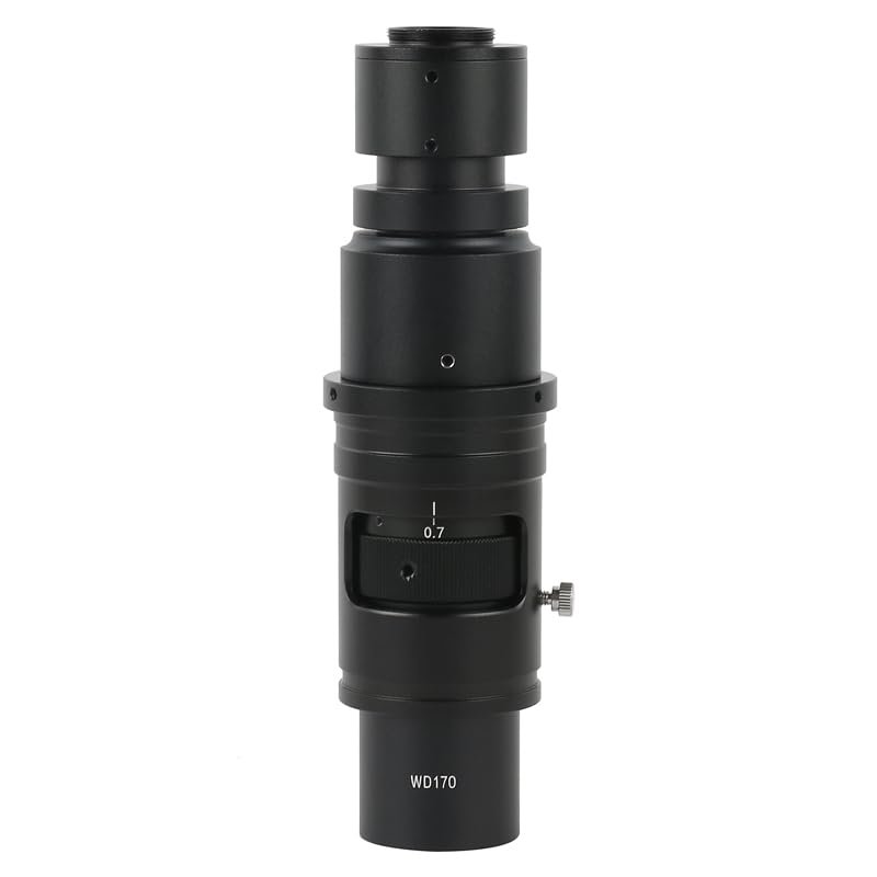1pc 105X 160X 320X Parfocal Adjustable C Mount Lens Magnifier WD105 WD170 WD210 Objective for HDMI VGA USB Video Microscope Camera(105X (WD170))