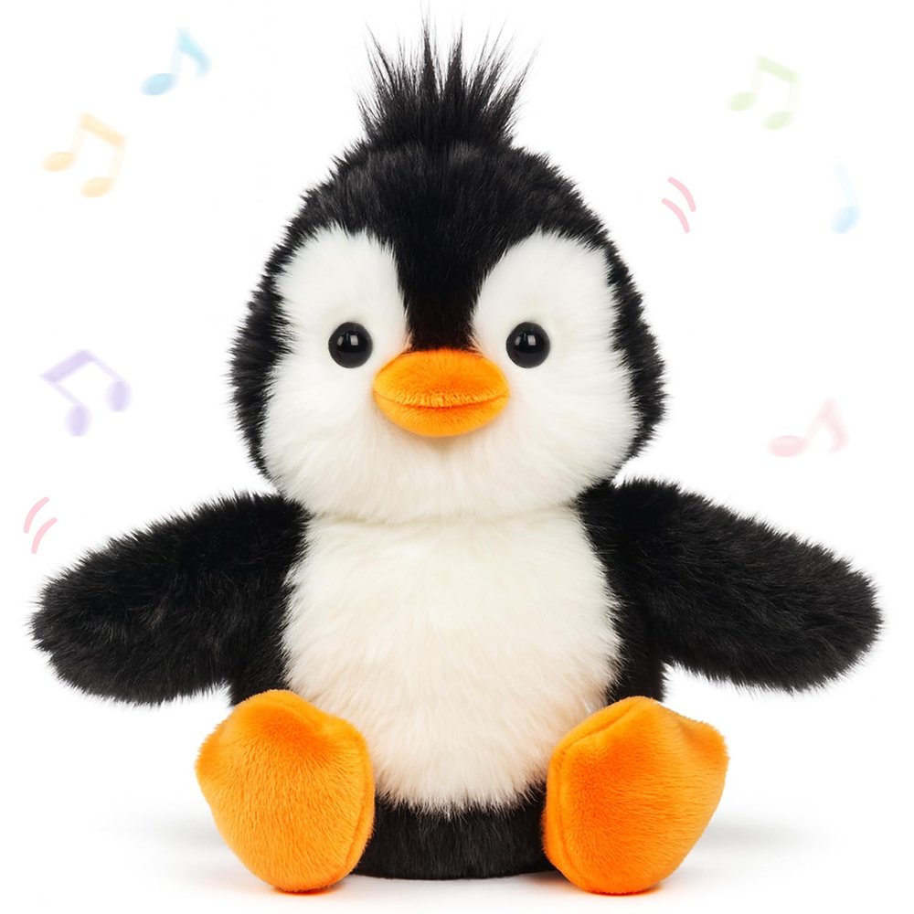 Cuteoy Talking Penguin Repeat What You Say Musical Stuffed Animal Shaking Singing Plush Toy Electric Interactive Animated Plushies Gifts for Kids Girls Boys