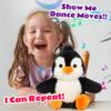 Cuteoy Talking Penguin Repeat What You Say Musical Stuffed Animal Shaking Singing Plush Toy Electric Interactive Animated Plushies Gifts for Kids Girls Boys view 2
