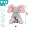 Cuteoy Peek A Boo Elephant Interactive Plush Toy with Moving Ears Musical Singing Talking Stuffed Animal Adorable Electric Animate Christmas Birthday Gifts for Girls Boys view 2