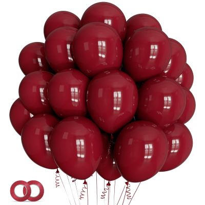 100pcs Burgundy Balloons 12inch Dark Red Maroon Party Latex Balloons for Graduation Thanksgiving Wedding Engagement Birthday Anniversary Valentines Party Decorations