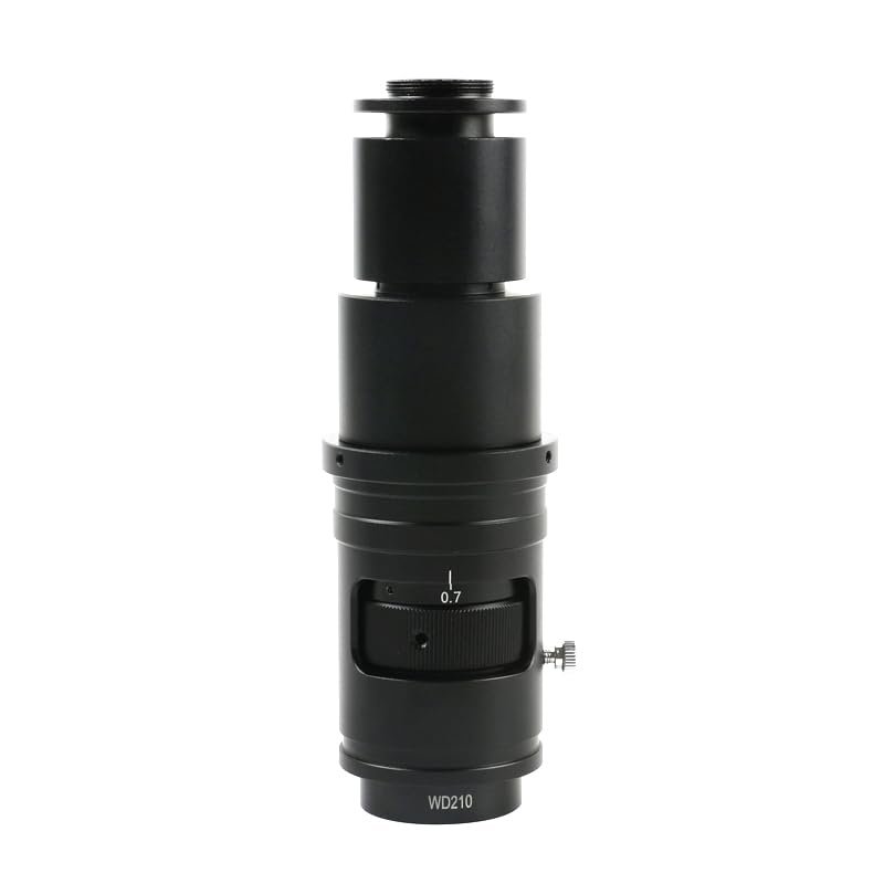 1pc 105X 160X 320X Parfocal Adjustable C Mount Lens Magnifier WD105 WD170 WD210 Objective for HDMI VGA USB Video Microscope Camera(160X (WD210))