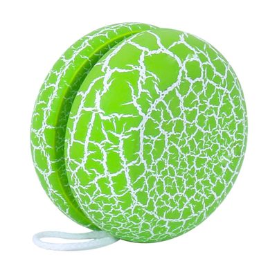 Hemoton Wooden Yoyo Ball Toy Crack Design Portable Plaything for Boy Girl and Toddlers for Color Recognition and Wrist Strength Exercise Green