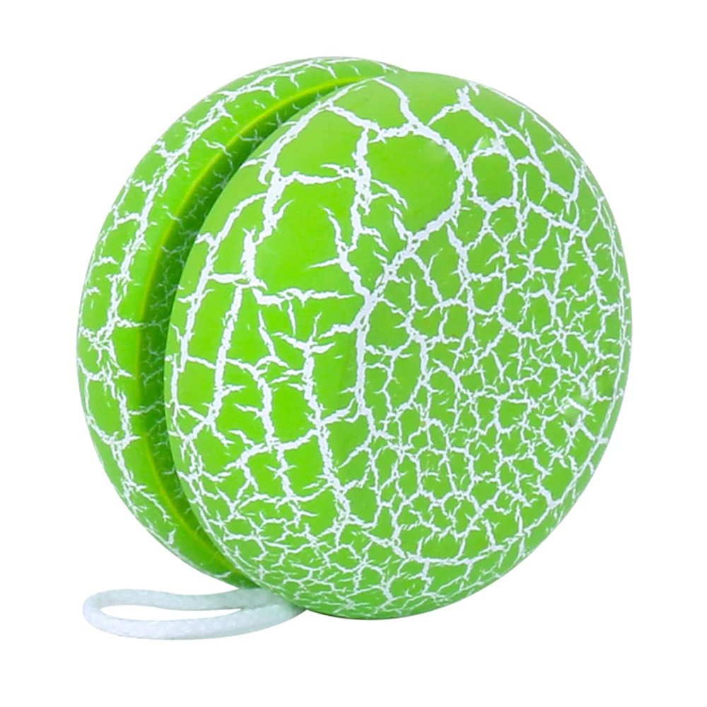 Hemoton Wooden Yoyo Ball Toy Crack Design Portable Plaything for Boy Girl and Toddlers for Color Recognition and Wrist Strength Exercise Green