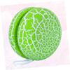 Hemoton Wooden Yoyo Ball Toy Crack Design Portable Plaything for Boy Girl and Toddlers for Color Recognition and Wrist Strength Exercise Green view 4