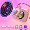 Mgaolo Upgraded Mini Karaoke Machine Toy for Kids, Portable Bluetooth Speaker with 2 Wireless Mics, Emoji & Colorful LED Lights, Home Travel & Party Play Gifts for Boys Girls (Pink) view 3