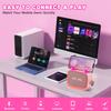Mgaolo Upgraded Mini Karaoke Machine Toy for Kids, Portable Bluetooth Speaker with 2 Wireless Mics, Emoji & Colorful LED Lights, Home Travel & Party Play Gifts for Boys Girls (Pink) view 4