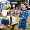 Mgaolo Upgraded Mini Karaoke Machine Toy for Kids, Portable Bluetooth Speaker with 2 Wireless Mics, Emoji & Colorful LED Lights, Home Travel & Party Play Gifts for Boys Girls (Blue) view 2