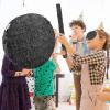 Abilat Black Round Pinata with Stick Blindfold and Confetti DIY Blank Pinata for Adults Kids Birthday Party Supplies Christmas Carnivals Decorations view 4