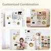 Kinder King Wooden Kids Play Kitchen, Toy Kitchen Playset for Toddler, Play Kitchen Set w/Transparent Coloring Board, Pretend Fridge, Washing Machine, Ice Maker, Gift for Boys Girls Age 3+, White view 2