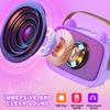 Mgaolo Upgraded Mini Karaoke Machine Toy for Kids, Portable Bluetooth Speaker with 2 Wireless Mics, Emoji & Colorful LED Lights, Home Travel & Party Play Gifts for Boys Girls (Purple) view 3