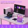 Mgaolo Upgraded Mini Karaoke Machine Toy for Kids, Portable Bluetooth Speaker with 2 Wireless Mics, Emoji & Colorful LED Lights, Home Travel & Party Play Gifts for Boys Girls (Purple) view 4