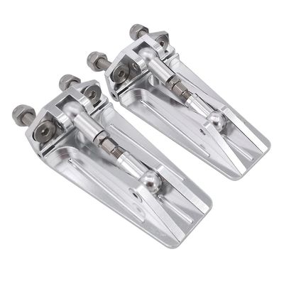 1Pair CNC Metal Trim Tabs Flaps 60mmx30mm for RC Speed Boat Racing Oval Vee Boat Upgrade Parts(Silver)
