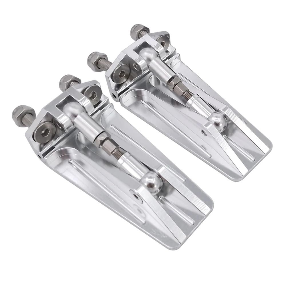 1Pair CNC Metal Trim Tabs Flaps 60mmx30mm for RC Speed Boat Racing Oval Vee Boat Upgrade Parts(Silver)
