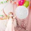 Abilat White Round Pinata with Stick Blindfold and Confetti DIY Blank Pinata for Adults Kids Birthday Party Supplies Carnivals Thanksgiving Decorations view 4