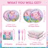 100PCS Pink Cartoon Axolotl Birthday Party Decorations, Axolotl Party Supplies Plates and Napkins Set, Axolotl Theme Paper Food Trays Large Food Serving Boats Disposable Snack Nacho Trays Baby Shower view 2