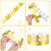 100 Pcs Paper Crowns for Adults, Gold King Princess Paper Crown Bulk for Boys Girls Adults Women Men Birthday Party Supplies Decoration Photo Props Family Banquets School Classroom (Classic Style) view 3