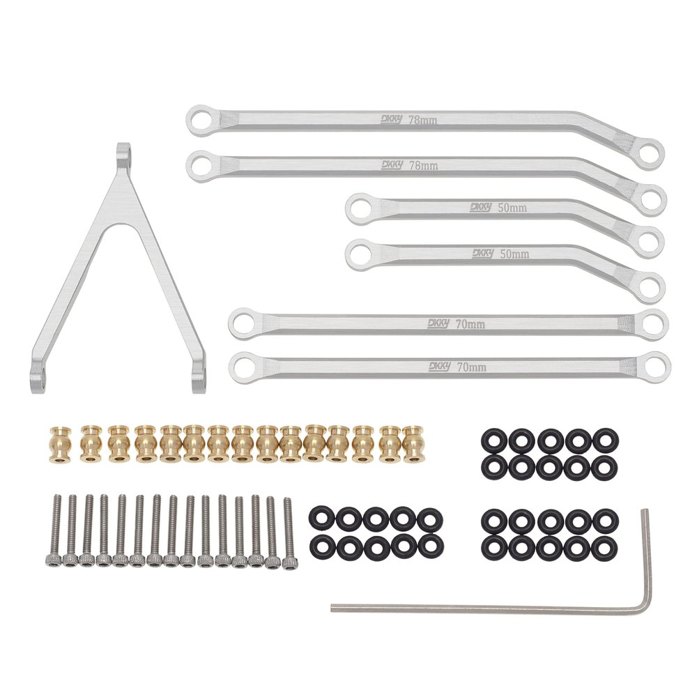 DKKY CNC Aluminum High Clearance for for 1/24 RC Crawler Car Axial SCX24 Jeep Gladiator AXI00005 Upgrades (Silver)