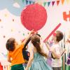 Abilat Red Round Pinata with Stick Blindfold and Confetti DIY Blank Pinata for Adults Kids Birthday Party Supplies Carnivals Thanksgiving Christmas Decorations view 4