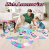 268 PCS Unicorn Race Tracks for Kids Toys, Glow in The Dark Magic Toy Set, 2 Unicorn Cars Track, Flexible DIY Track Set, Birthday Gift for Age 3-9 Boys Toddler Girls view 2
