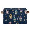 zyrtty Large Capacity Storage Bins, Penguin Stars Pattern Cartoon Sturdy Foldable Storage Boxes for Organizing Clothing, Sheets,Books - Shelf Organizer Shelves Basket Storage Bin for Car Trunk view 1