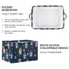 zyrtty Large Capacity Storage Bins, Penguin Stars Pattern Cartoon Sturdy Foldable Storage Boxes for Organizing Clothing, Sheets,Books - Shelf Organizer Shelves Basket Storage Bin for Car Trunk view 3