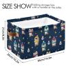 zyrtty Large Capacity Storage Bins, Penguin Stars Pattern Cartoon Sturdy Foldable Storage Boxes for Organizing Clothing, Sheets,Books - Shelf Organizer Shelves Basket Storage Bin for Car Trunk view 4