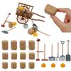 FREEBLOSS Mini Hay Bales Set 12pcs Mini Decorative Hay Bales 4pcs Pumpkins Miniature Farming Cart Western Party Decoration for Table Autumn Party view 1