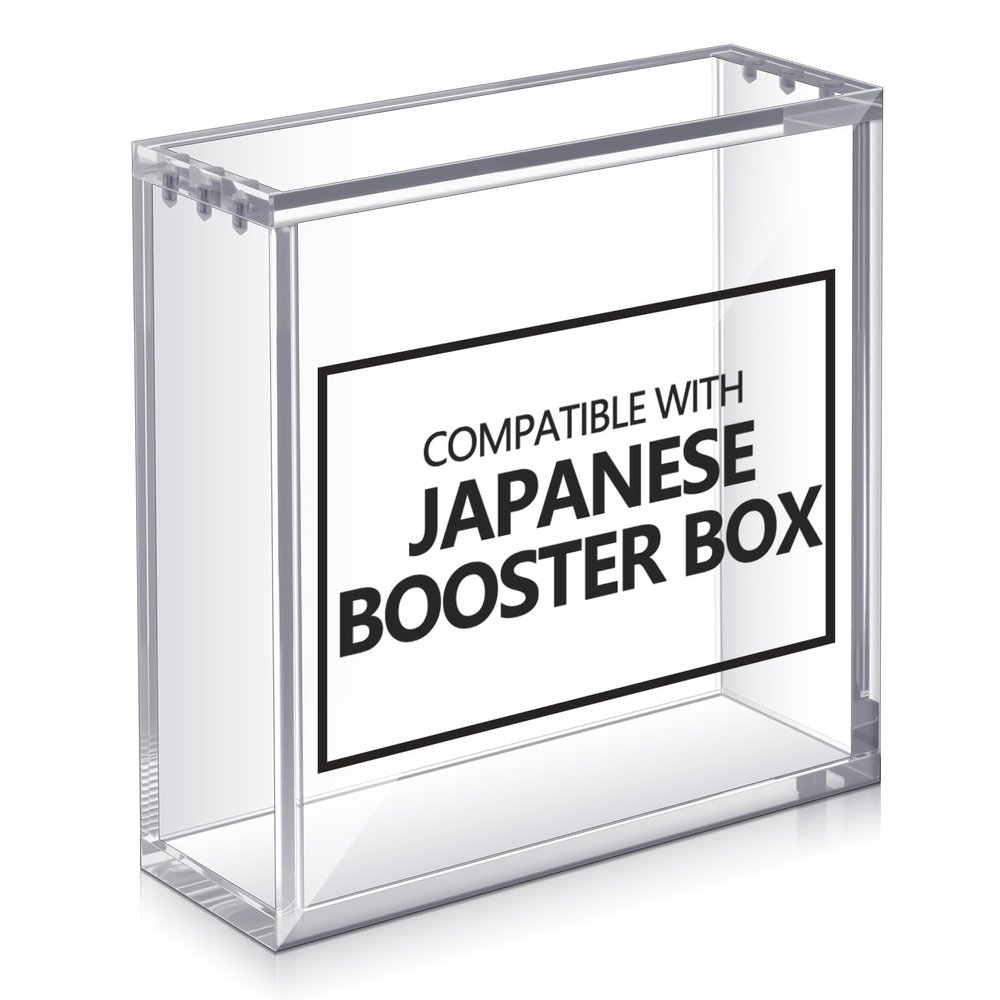 Cinnvoice 2 Pcs Acrylic Magnetic Case Booster Box Protective Case Stackable 4mm Thick Magnetic Closure Gifts for Collectors, Cards Not Included (Japanese Booster)