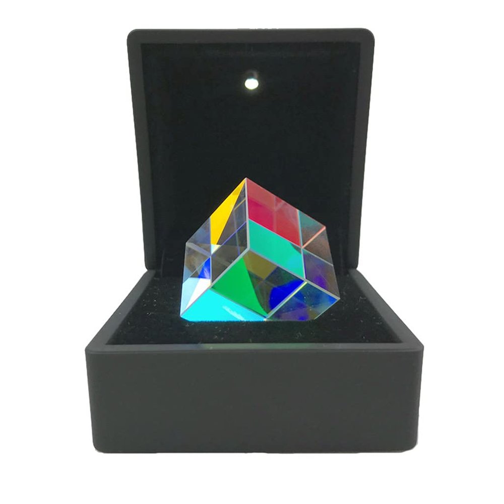 6-Sided Light Rainbow Maker Prism Lens With Light Box Reflective Light Spectrum Physics Photo Photography Art