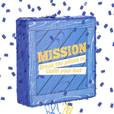 VioraWhite Mission Spy Themed Pinata Boombox Mexico Fiesta Pinata Pull String Box for Birthday Party, Carnival and Related Events