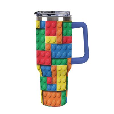XYBWLCA Colorful Building Blocks Bricks Large Capacity Fashionable Car Insulated Cup Deep Blue-Colorful Building Blocks Bricks