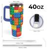 XYBWLCA Colorful Building Blocks Bricks Large Capacity Fashionable Car Insulated Cup Deep Blue-Colorful Building Blocks Bricks view 2