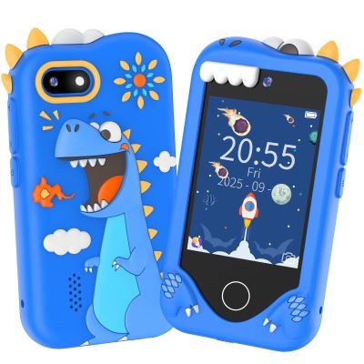 Kids Smart Phone for Boys Gifts - Toddler Birthday Gift for Age 3 4 5 6 Year Old, Kids Cell Phone Toy with 2.8 Touchscreen, Dual Cameras, Learning, Play Games, Video Player with 32 GB Card (Blue)