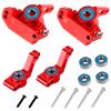 Alloy RC Caster Block&Steering Blocks&Rear Stub Axle Carriers Upgrades Part for 1/10 2WD Stampede Slash Rustler Nitro Slash,Replaces of 3632 3736 3752.(Red) view 1