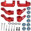 Alloy RC Caster Block&Steering Blocks&Rear Stub Axle Carriers Upgrades Part for 1/10 2WD Stampede Slash Rustler Nitro Slash,Replaces of 3632 3736 3752.(Red) view 2