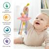 Little Rawr Silicone Baby Sensory Montessori Toys & Pull String Toys for 18 M+, Toddler Birthday Gift Car Seat Airplane Travel Toy for 1 2 Year Old Boy Girl Infant 18 Months Old (Pink) view 3