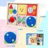 Ancaixin 6-in-1 Montessori Busy Board for 1 Year Old, Magnetic Sensory Toys for Toddler, Wooden Activity Busy Board for 12+ Months Baby, Fine Motor Skills Toys for Boys & Girls, Birthday Gifts 1 2 3 view 2