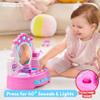 lalalark Toddler Vanity & Baby Vanity Mirror Toy, Interactive Pretend Vanity Set with 40+ Sounds and Music, Learn Musical Mirror Toy, Christmas Birthday Gift for 6 Months+ 1 2 3 Year Old Kids Girls view 2