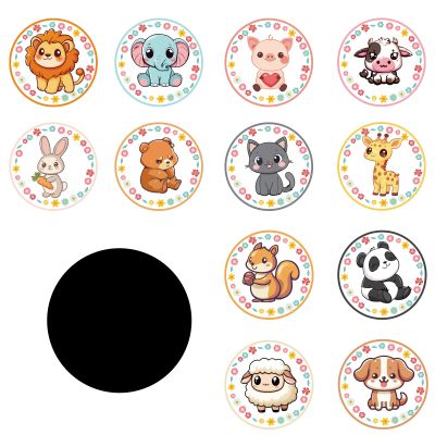 24pcs Potty Training Stickers, Reusable Toilet Reveal Sticker Colorful Self Adhesive Bathroom Seat Decal Artistic Decoration Early Educational Supply for Children (Cute Animal)