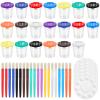 46Pcs Paint Cups with Lids for Kids Painting Set with 20 Paintbrushes & 6 Palettes, 20 No Spill Paint Cups Kids Painting Tools Bristle Brushes for Watercolor, Tempera, Washable, Acrylic, Crafts view 1