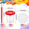 46Pcs Paint Cups with Lids for Kids Painting Set with 20 Paintbrushes & 6 Palettes, 20 No Spill Paint Cups Kids Painting Tools Bristle Brushes for Watercolor, Tempera, Washable, Acrylic, Crafts view 2