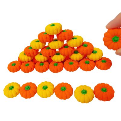 42PCS Mini Fun Erasers for Kids Bulk,Cute Assorted Novelty Pencil Erasers Desk Pets for Kids Party Favors School Student Prizes Gift (40pumpkin)
